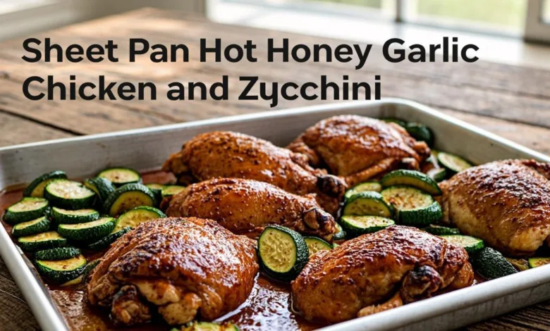 Sheet Pan Hot Honey Garlic Chicken and Zucchini