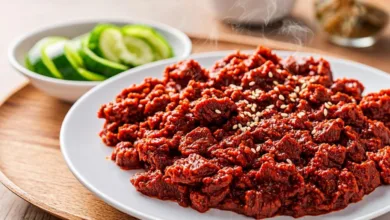 Spicy Keto Korean Ground Beef with Cucumber Salad