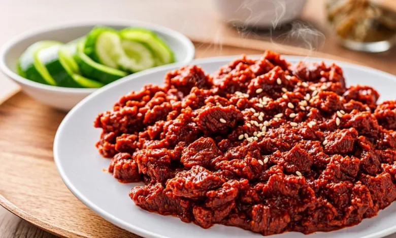 Spicy Keto Korean Ground Beef with Cucumber Salad