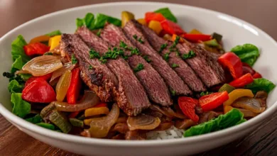 High Protein Steak Fajita Bowl Low Carb
