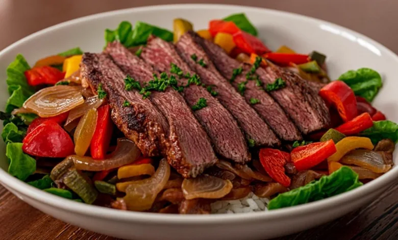 High Protein Steak Fajita Bowl Low Carb