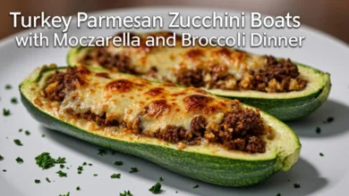 Turkey Parmesan Zucchini Boats