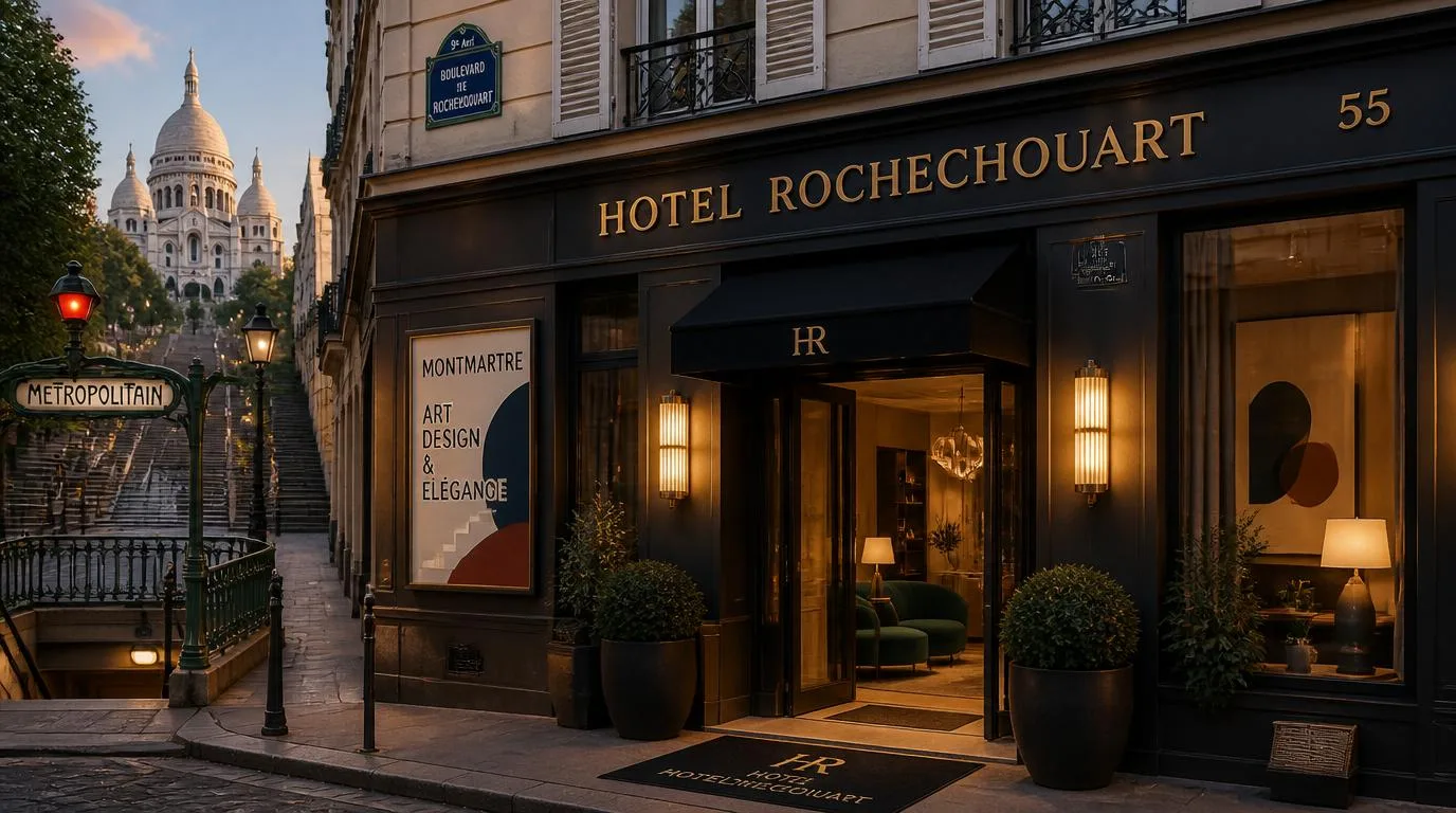 At the foot of Montmartre hill, Hotel Rochechouart invites design enthusiasts to indulge in chic elegance.