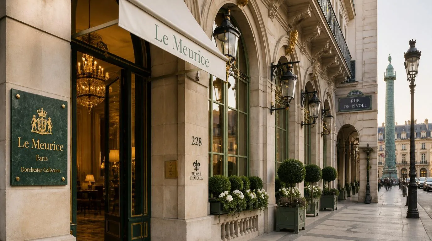 Nestled on Rue de Rivoli in the 1st arrondissement, Le Meurice boasts artistic sophistication.