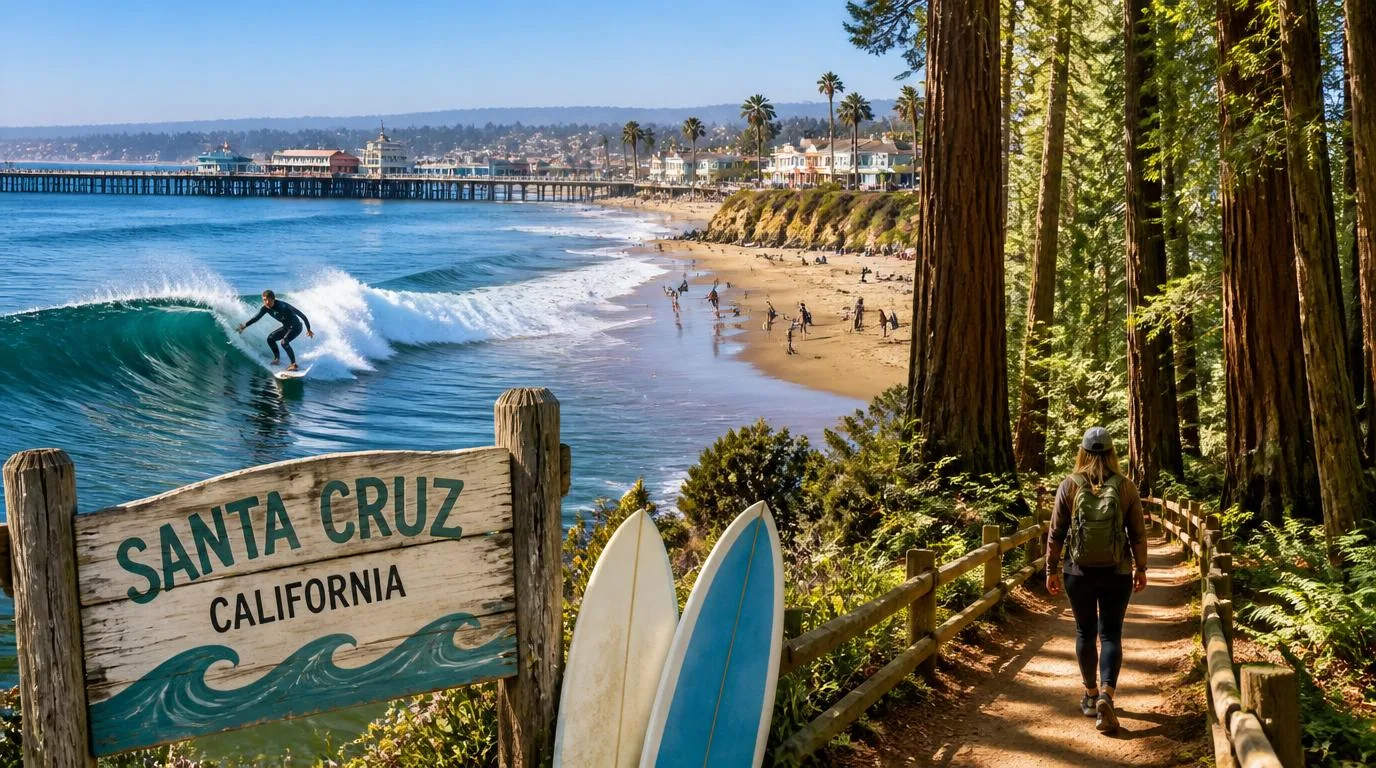 With its legendary surf scene, sandy shores, and redwood forests, Santa Cruz offers a laid-back vibe perfect for relaxation and adventure.