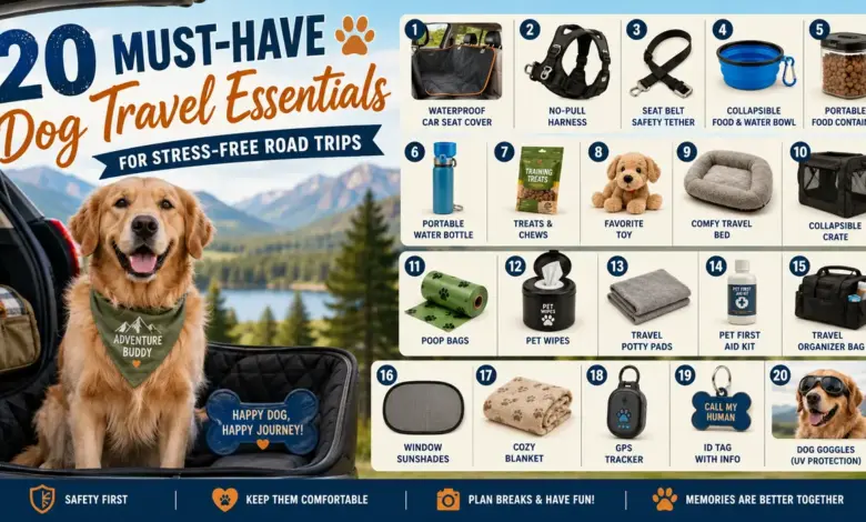 20 Must-Have Dog Travel Essentials for Stress-Free Road Trips